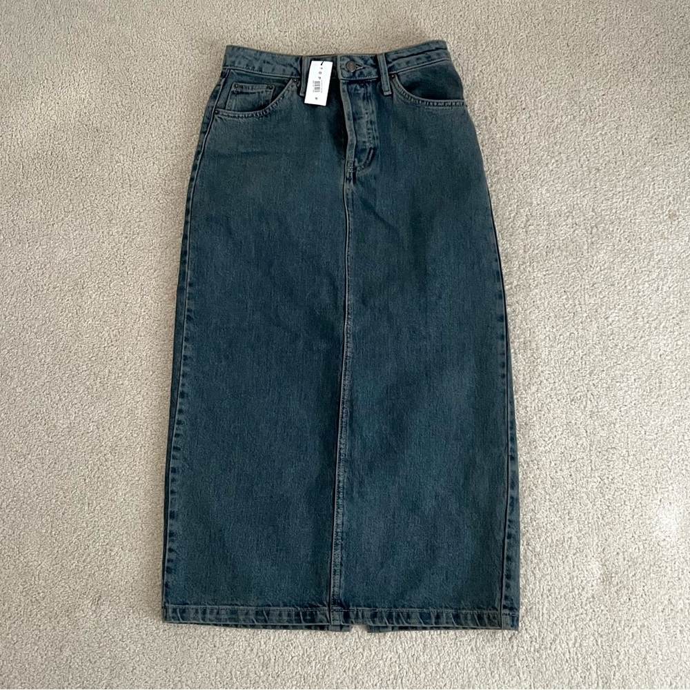 Topshop denim maxi skirt